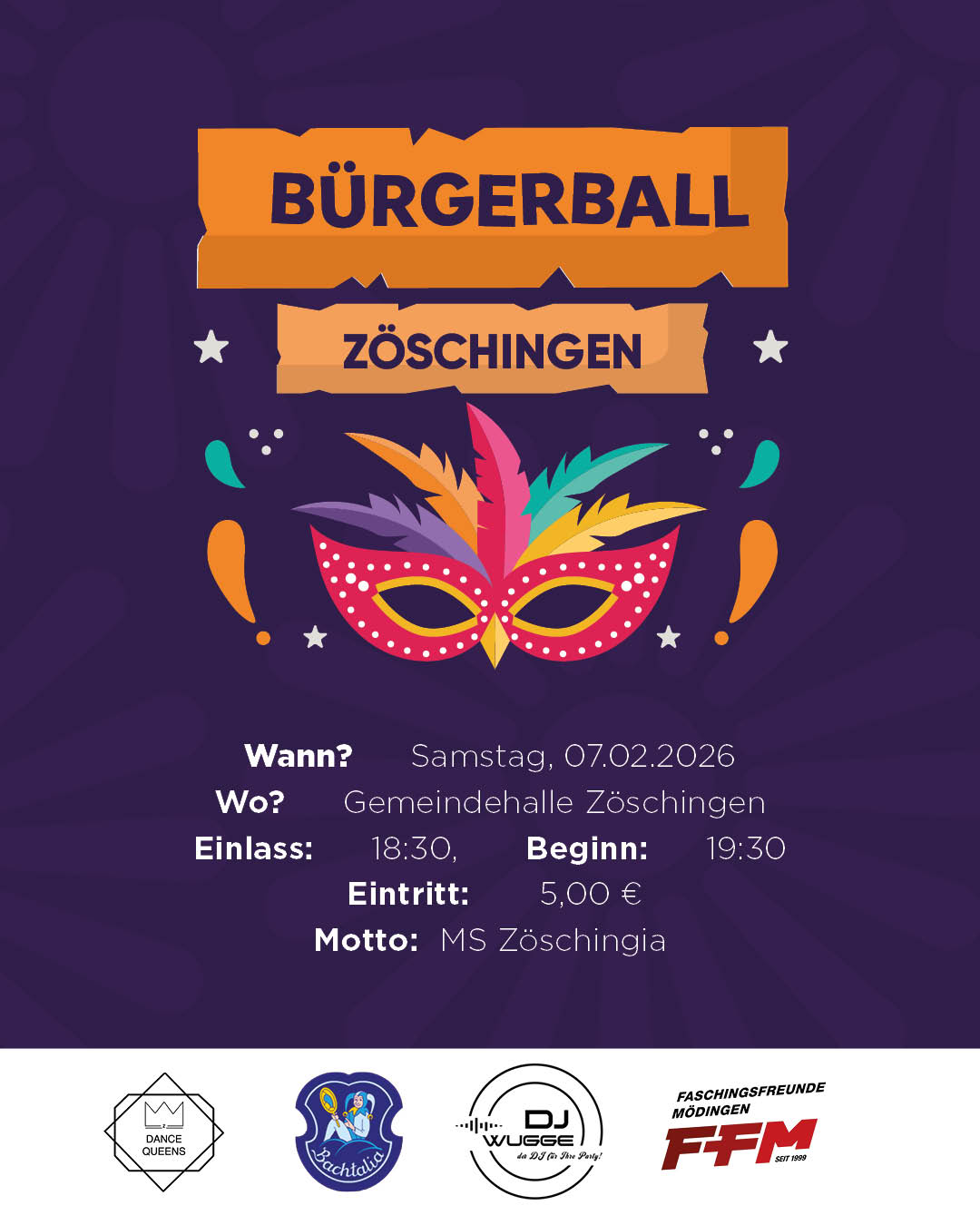 Social Media Post fr den Bürgerball in Zöschingen